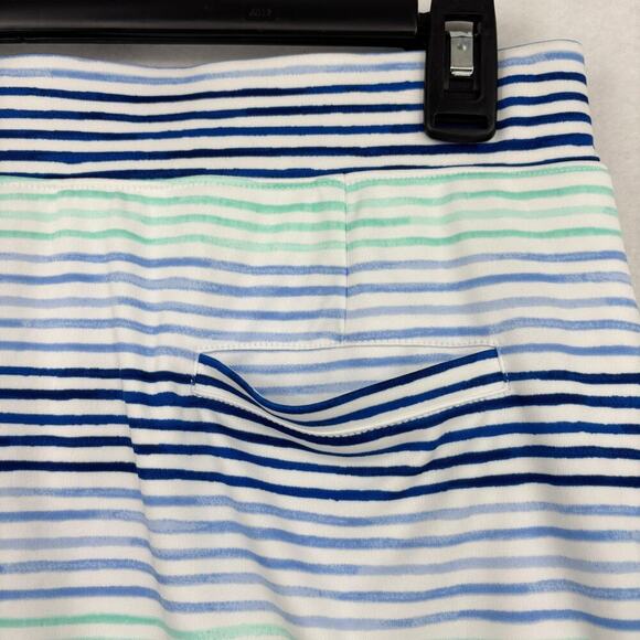 Izod Womens Golf Skort Size M White Blue Multi Stripe Stretch Pull On Pocket - Picture 8 of 12